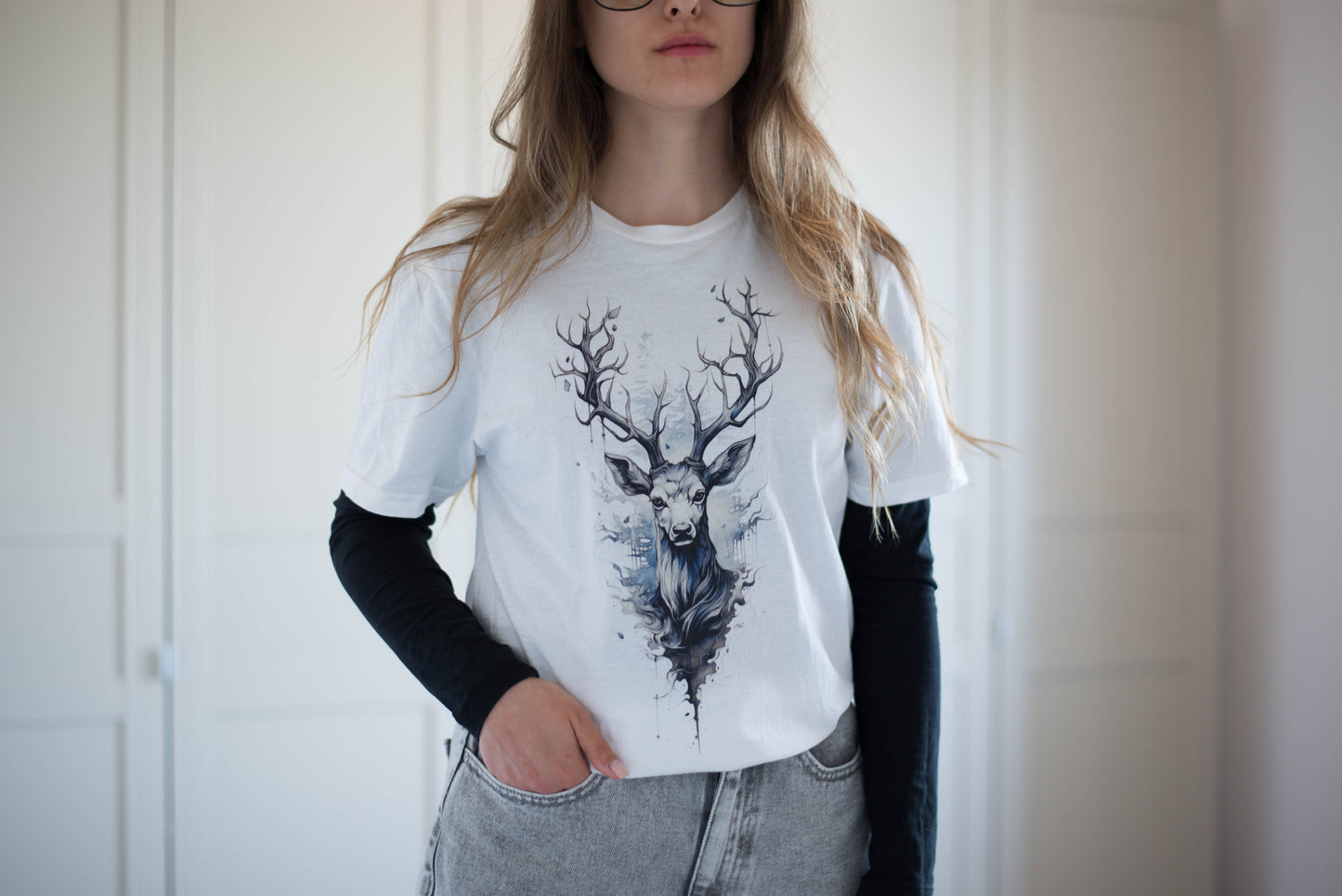 Koszulka unisex z krótkim rękawem "DEER" ID: 127 (PREMIUM)