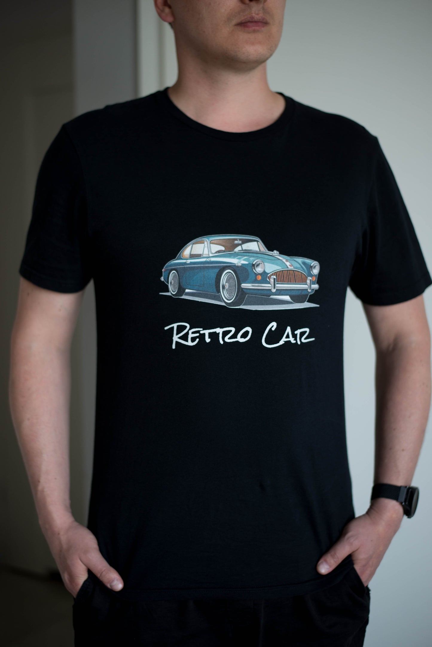 T-shirt unisex z krótkim rękawem „RETRO CAR” ID: 239 (PREMIUM)