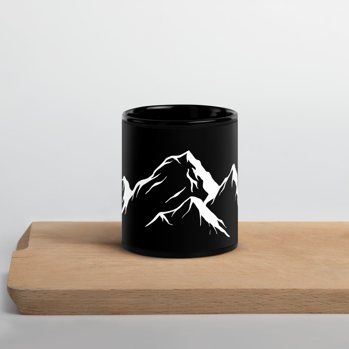 Black Glossy Mug "MOUNTAINS" ID: 08 (PREMIUM)