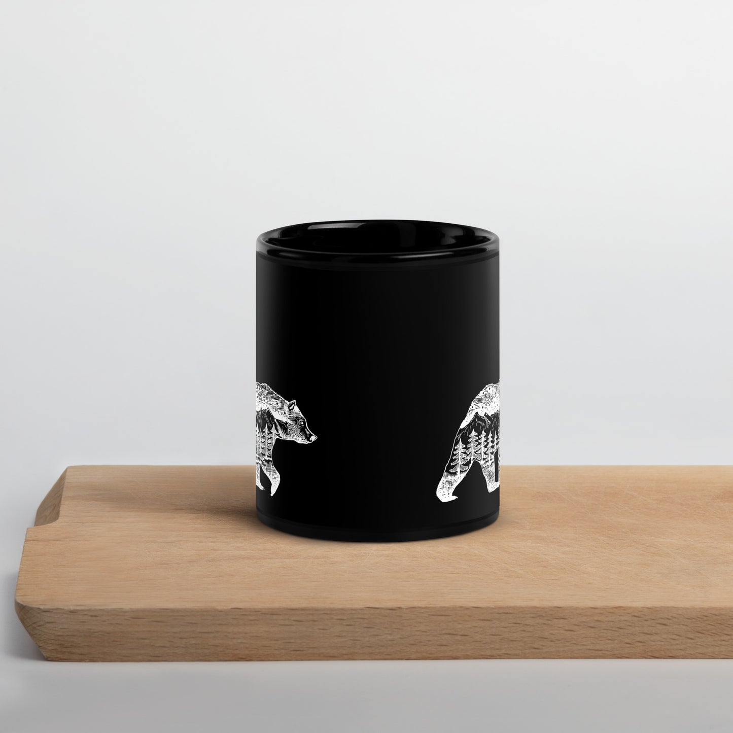 Black Glossy Mug "BEAR" ID: 10 (PREMIUM)