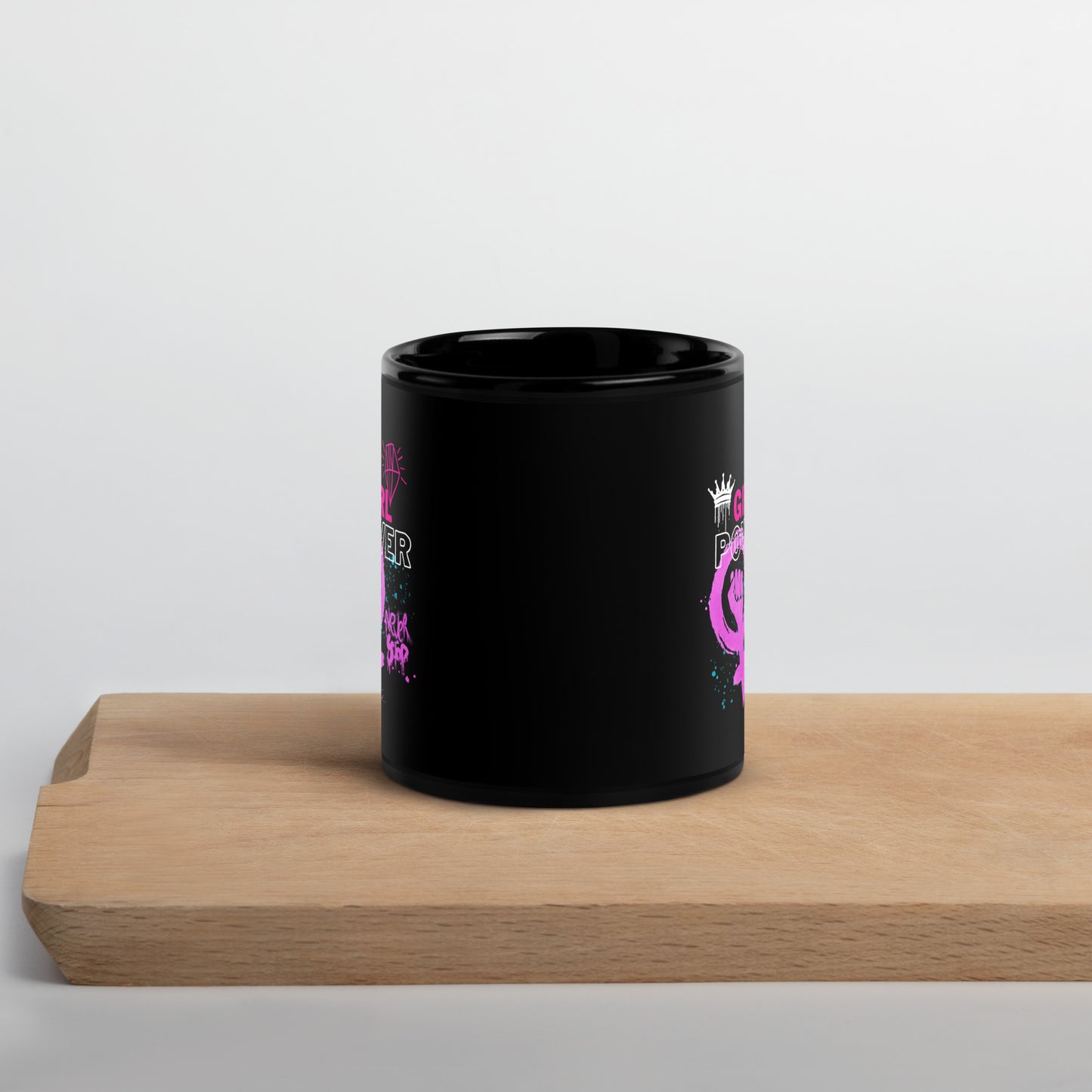 Black Glossy Mug "GIRL POWER" ID: 04 (PREMIUM)