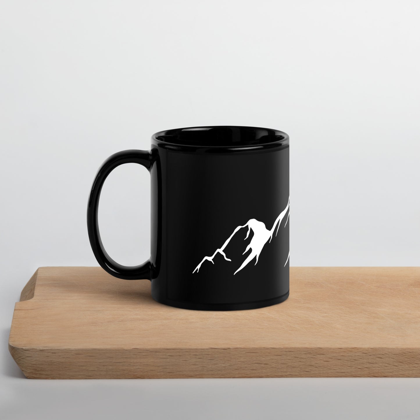 Black Glossy Mug "MOUNTAINS" ID: 08 (PREMIUM)