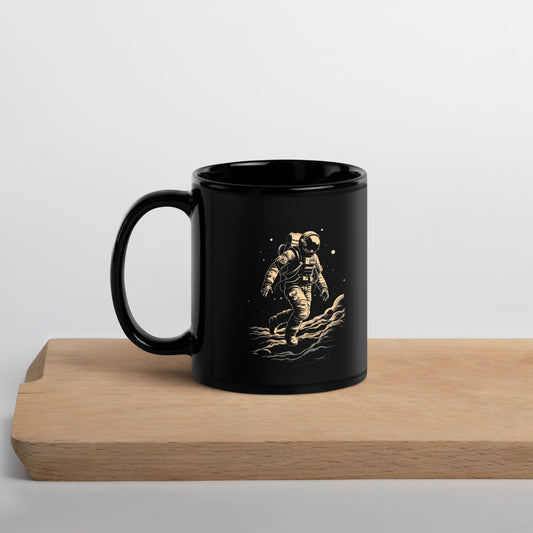 Black Glossy Mug "ASTRONAUT" ID: 19 (PREMIUM)