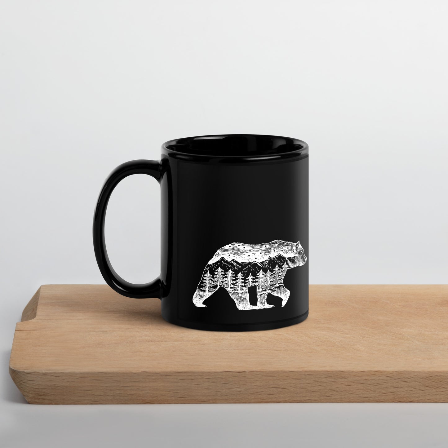 Black Glossy Mug "BEAR" ID: 10 (PREMIUM)