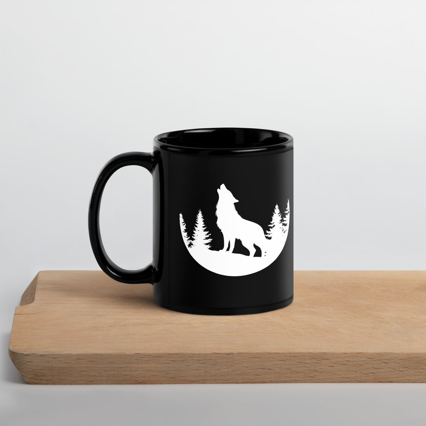 Black Glossy Mug "WOLF" ID: 06 (PREMIUM)