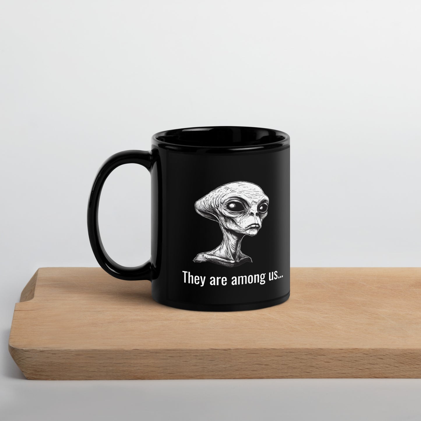 Black Glossy Mug "Alien UFO" ID: 05 (PREMIUM)