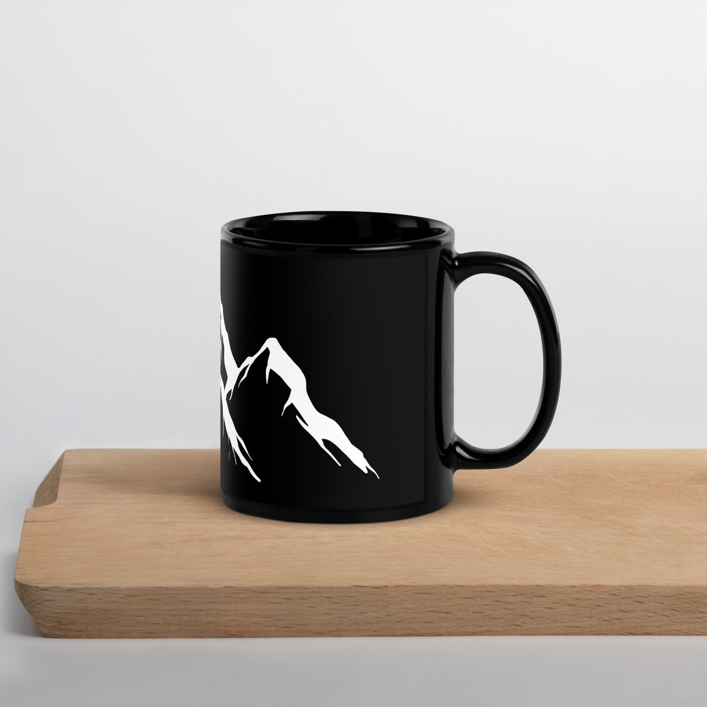 Black Glossy Mug "MOUNTAINS" ID: 08 (PREMIUM)