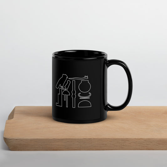 Black Glossy Mug "HIEROGLYPHS" ID: 13 (PREMIUM)