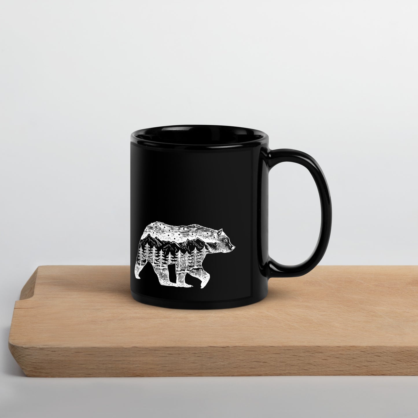 Black Glossy Mug "BEAR" ID: 10 (PREMIUM)