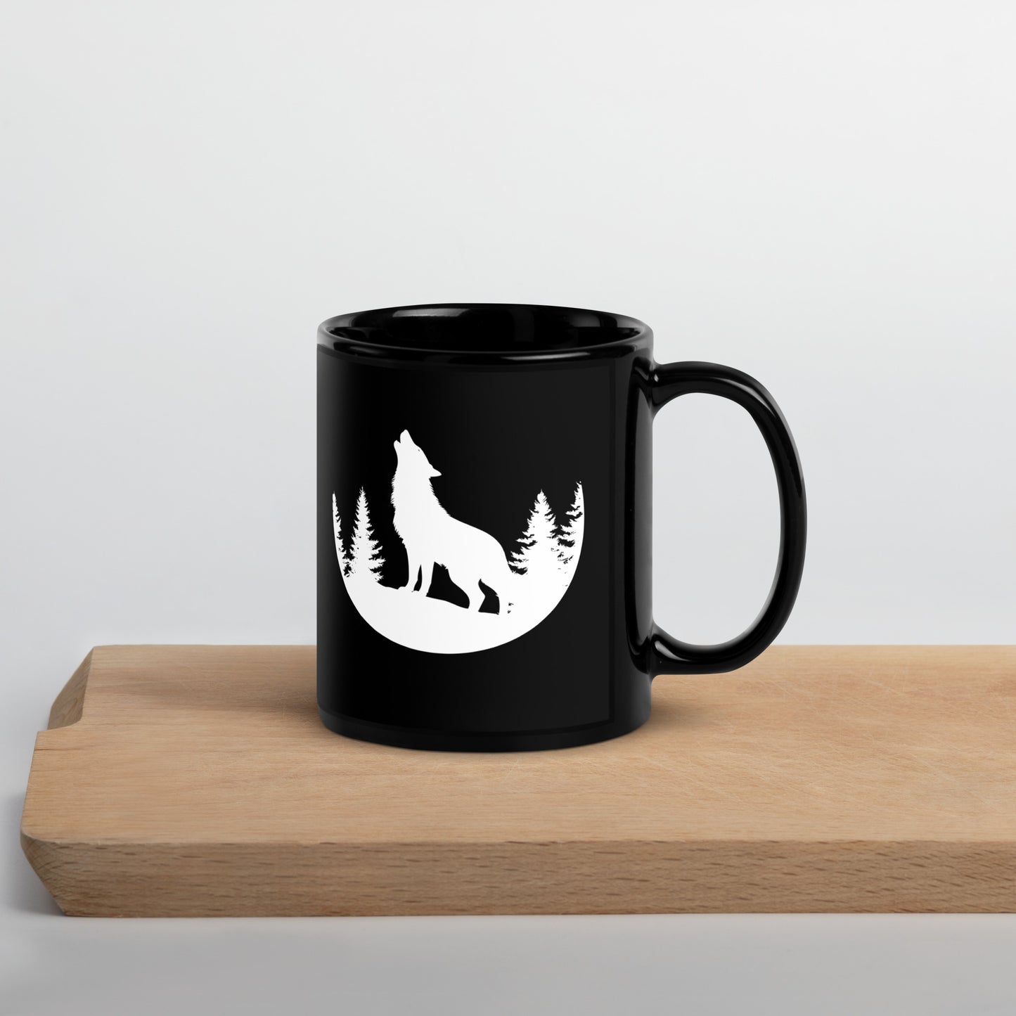 Black Glossy Mug "WOLF" ID: 06 (PREMIUM)