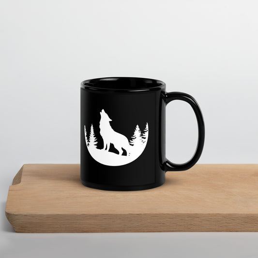 Black Glossy Mug "WOLF" ID: 06 (PREMIUM)