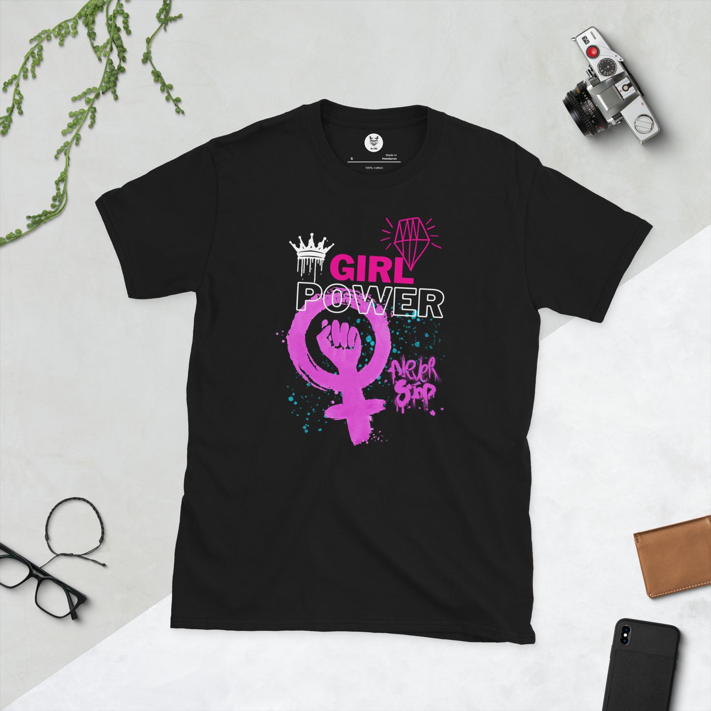 Koszulka unisex z krótkim rękawem „GIRL POWER” id: 10 (PREMIUM)