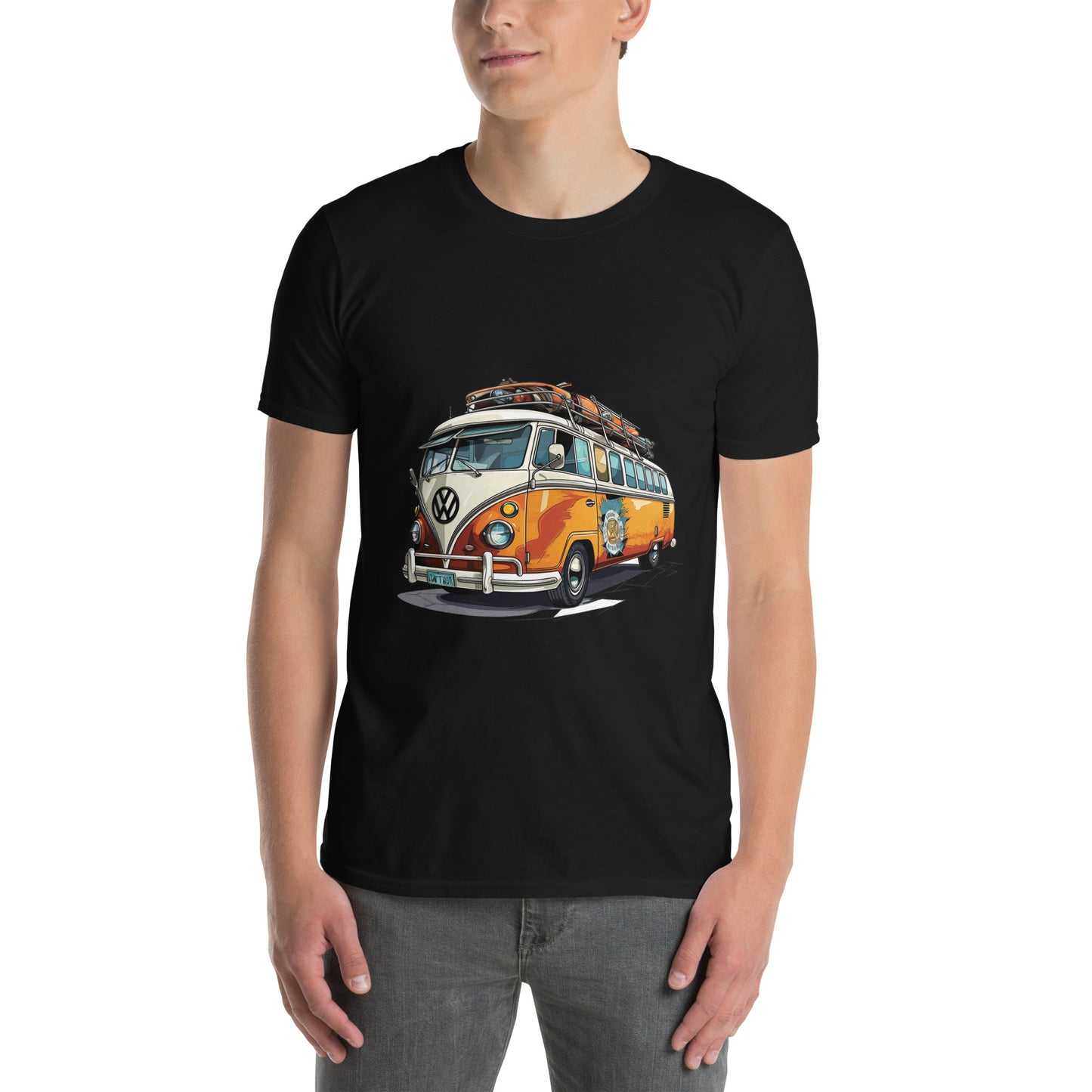 T-shirt unisex z krótkim rękawem „RETRO CAR” ID: 84 (PREMIUM)