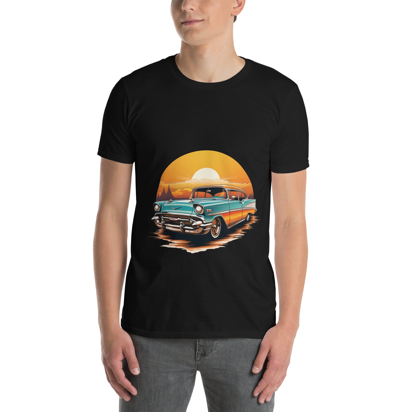 T-shirt unisex z krótkim rękawem „RETRO CAR” ID: 110 (PREMIUM)