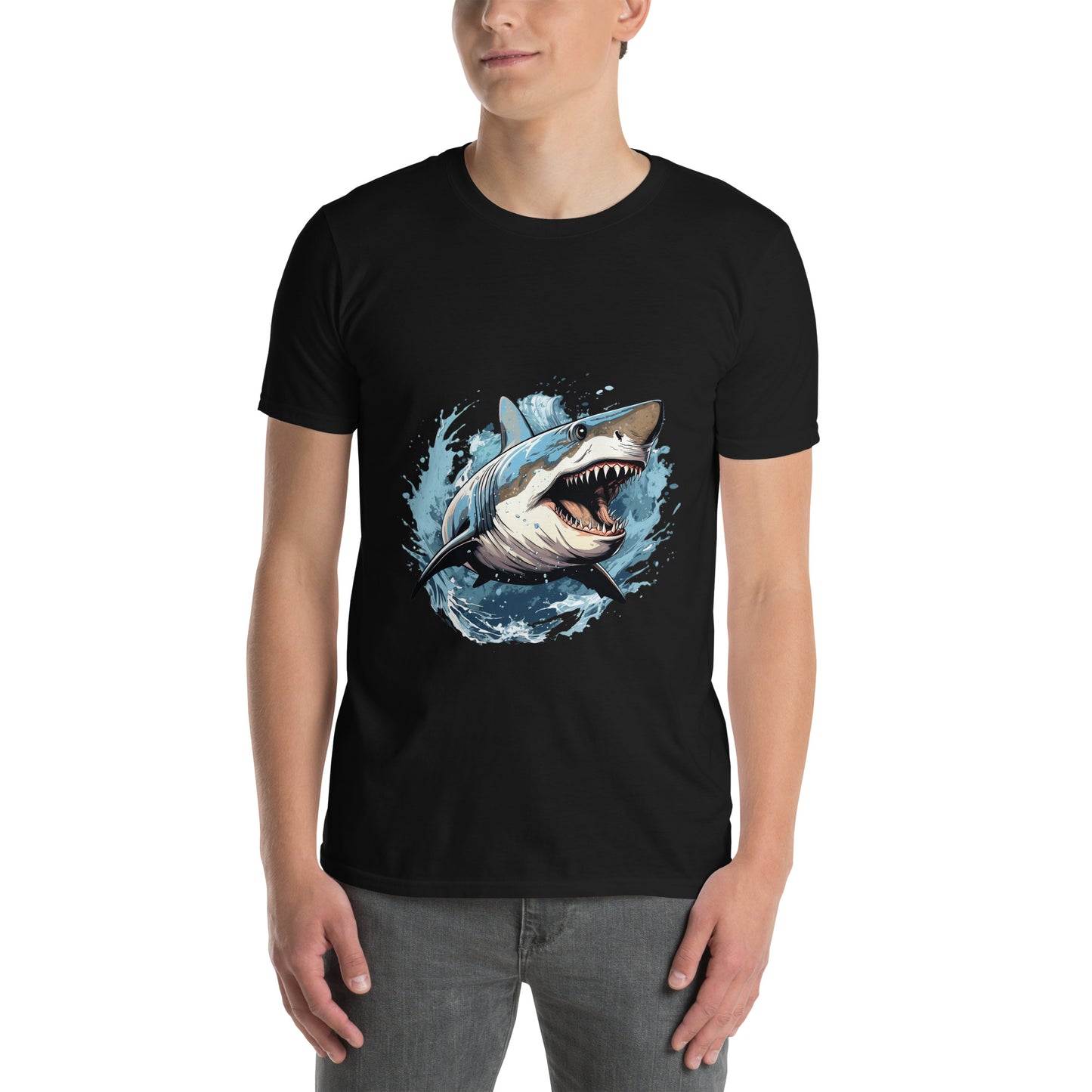 Koszulka unisex z krótkim rękawem „SHARK” ID: 145 (PREMIUM)