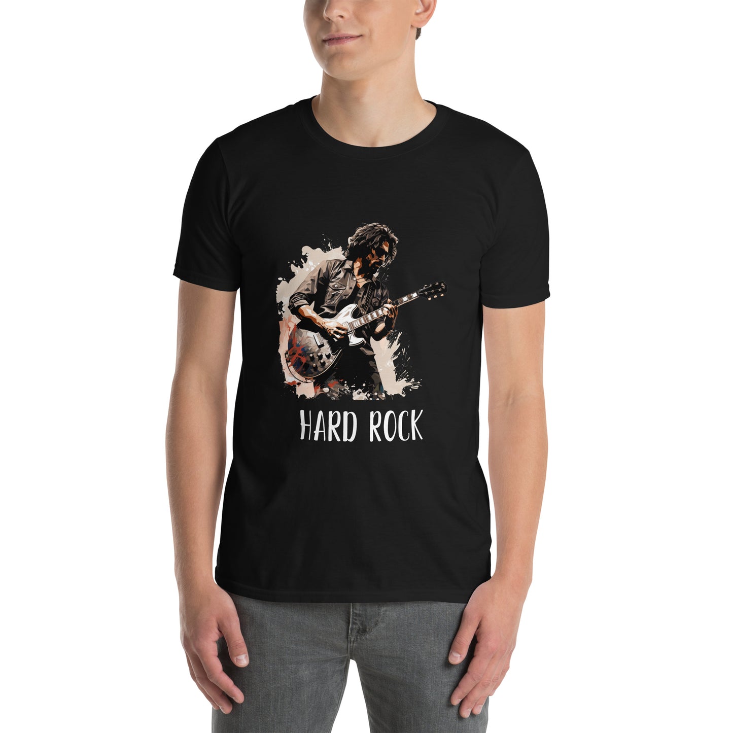 Short-Sleeve Unisex T-Shirt "HARD ROCK GUITARIST" ID: 153 (PREMIUM)