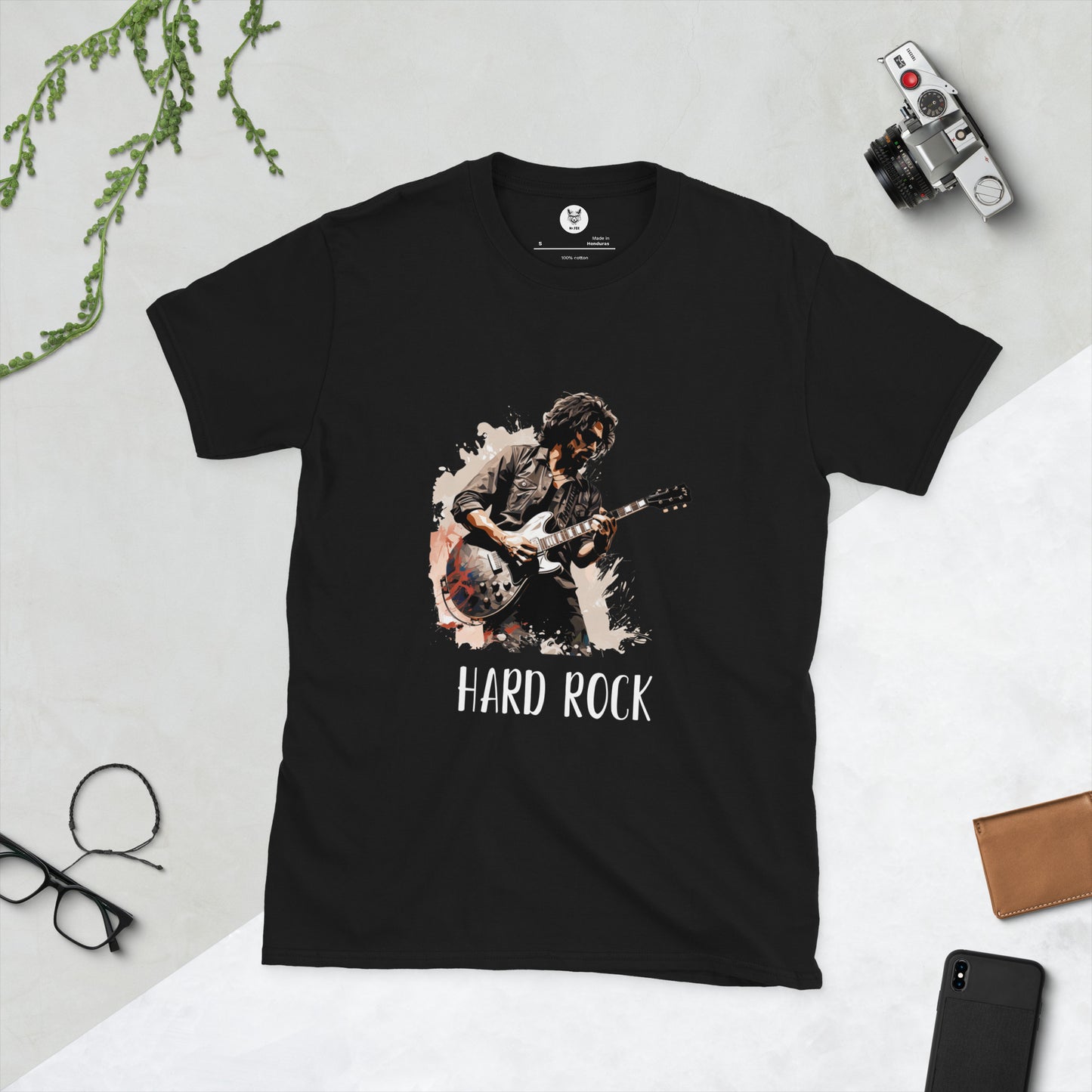 Short-Sleeve Unisex T-Shirt "HARD ROCK GUITARIST" ID: 153 (PREMIUM)