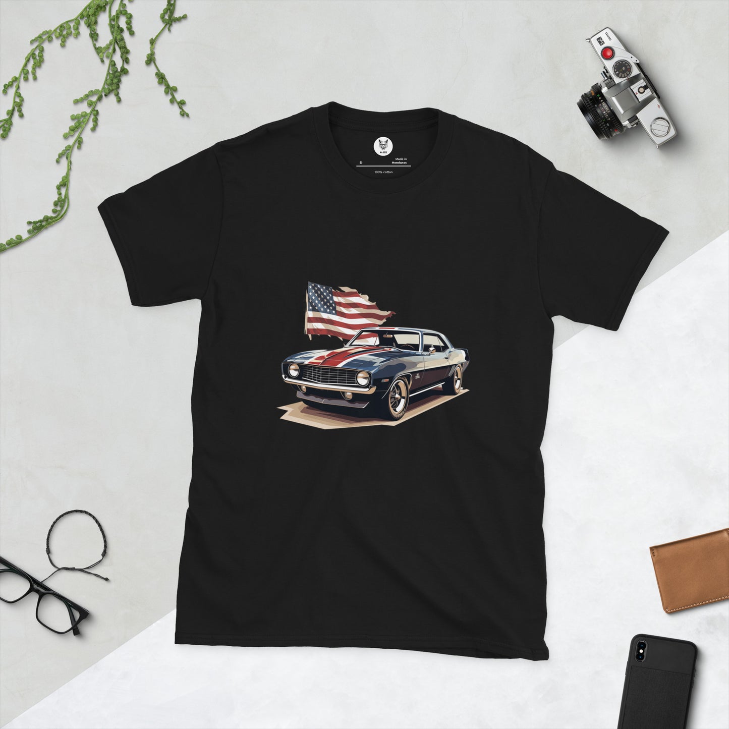 T-shirt unisex z krótkim rękawem „MUSCLE CAR” ID: 154 (PREMIUM)