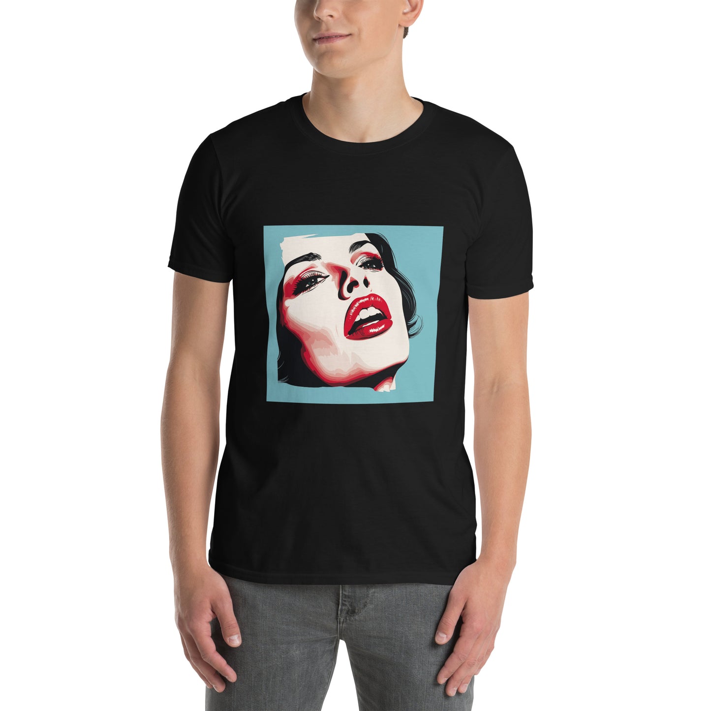 T-shirt unisex z krótkim rękawem „POP ART GIRL” ID: 162 (PREMIUM)