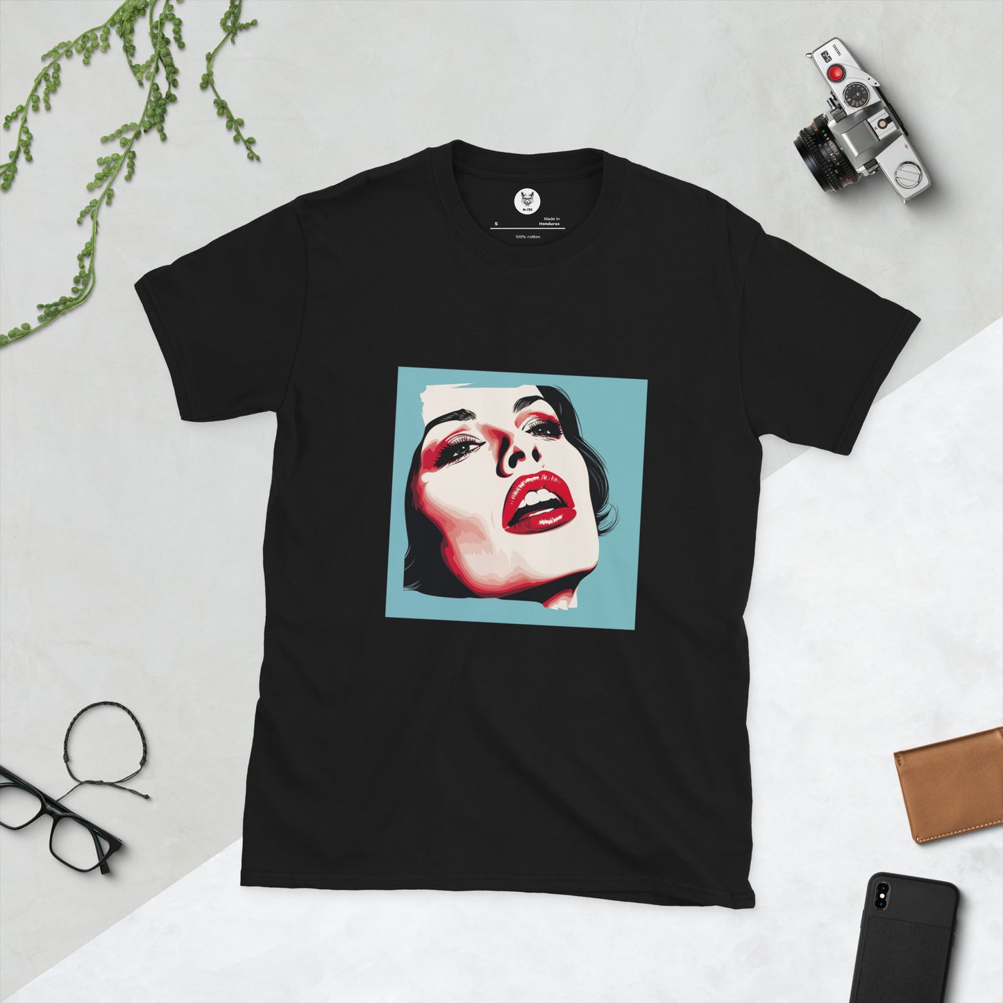 T-shirt unisex z krótkim rękawem „POP ART GIRL” ID: 162 (PREMIUM)