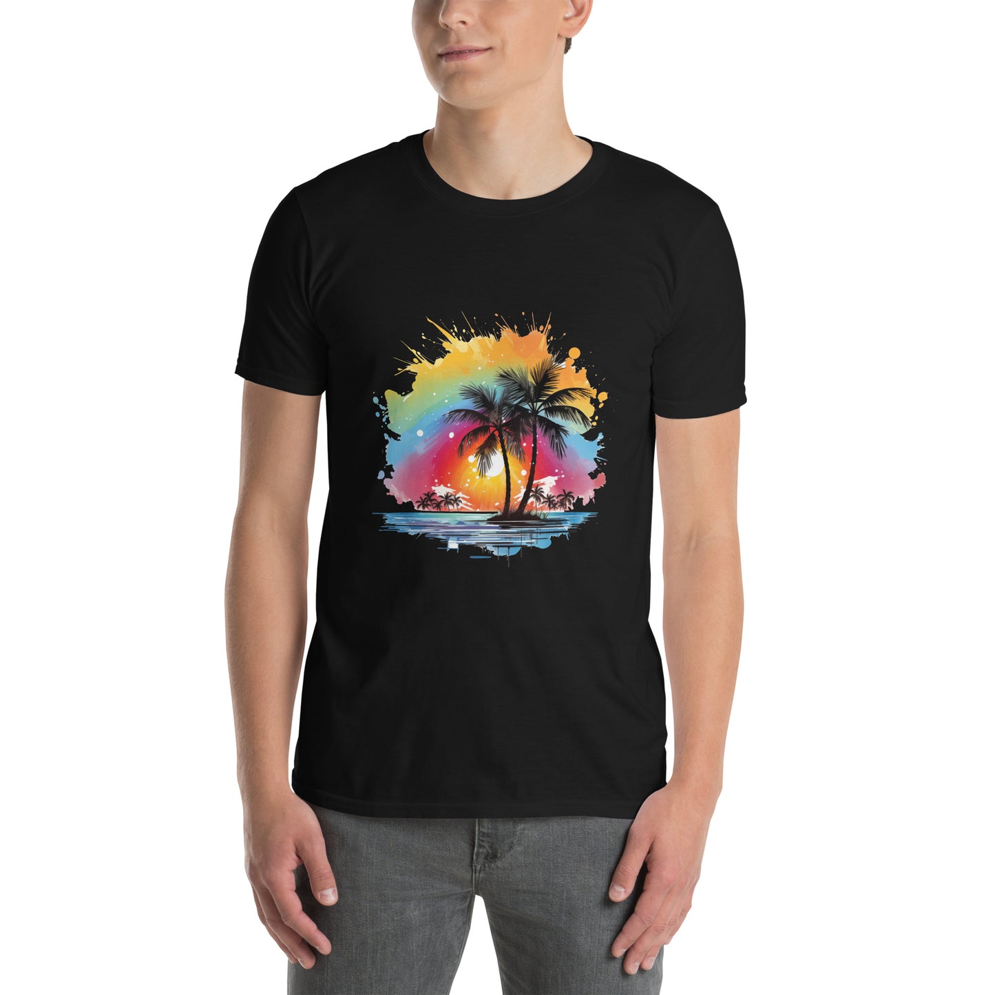 T-Shirt unisex z krótkim rękawem "PALMY" ID: 170 (PREMIUM)