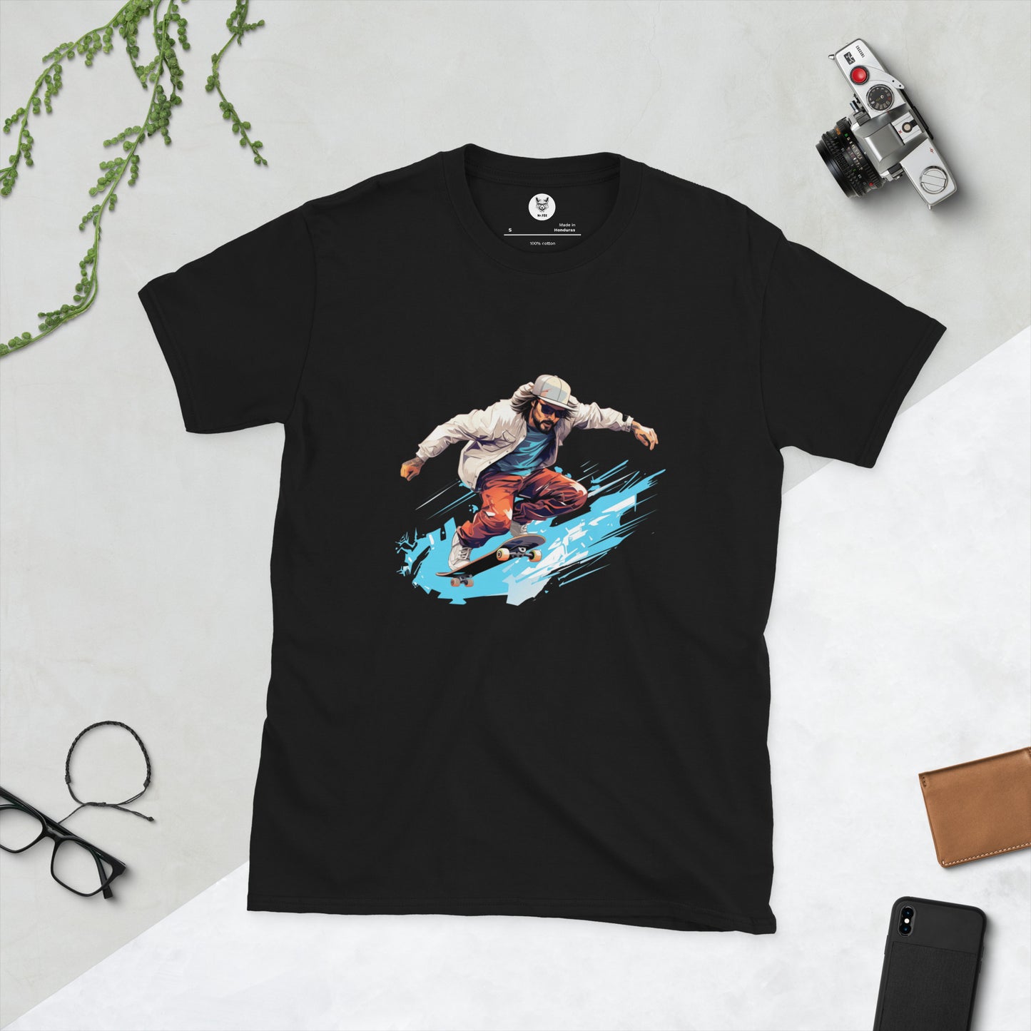 Koszulka unisex z krótkim rękawem „SKATEBOARD” ID: 186 (PREMIUM)