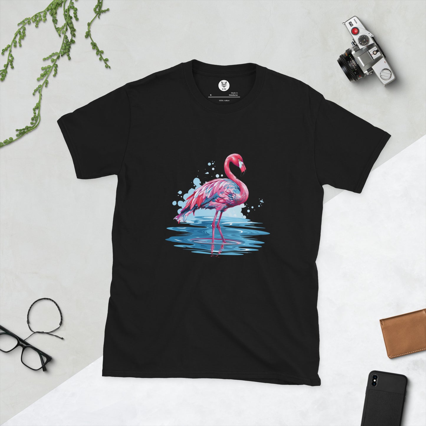 Koszulka unisex z krótkim rękawem „FLAMINGO” ID: 203 (PREMIUM)