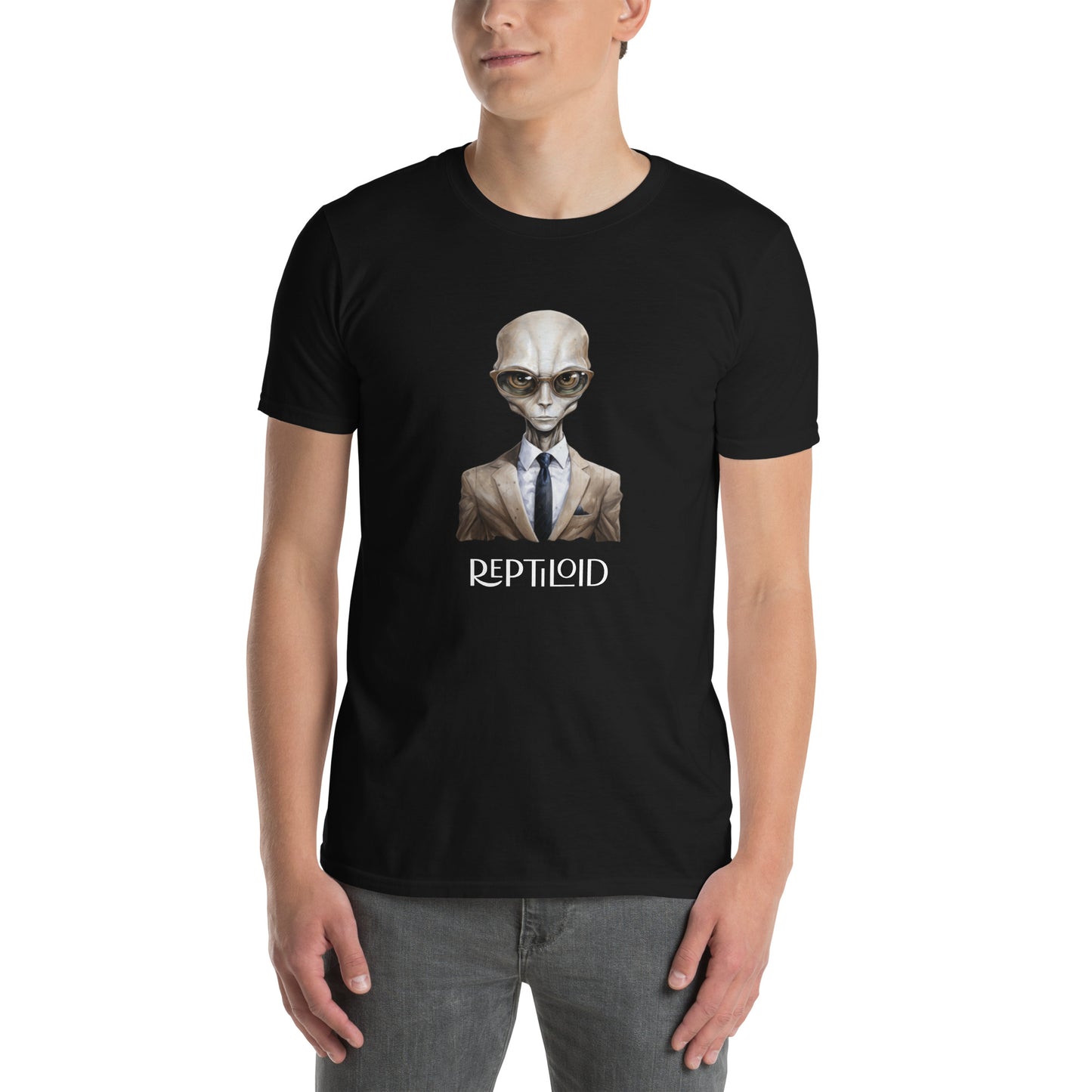 Koszulka unisex z krótkim rękawem „REPTILOID UFO” ID: 238 (PREMIUM)