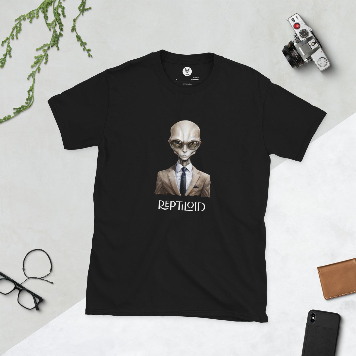 Koszulka unisex z krótkim rękawem „REPTILOID UFO” ID: 238 (PREMIUM)