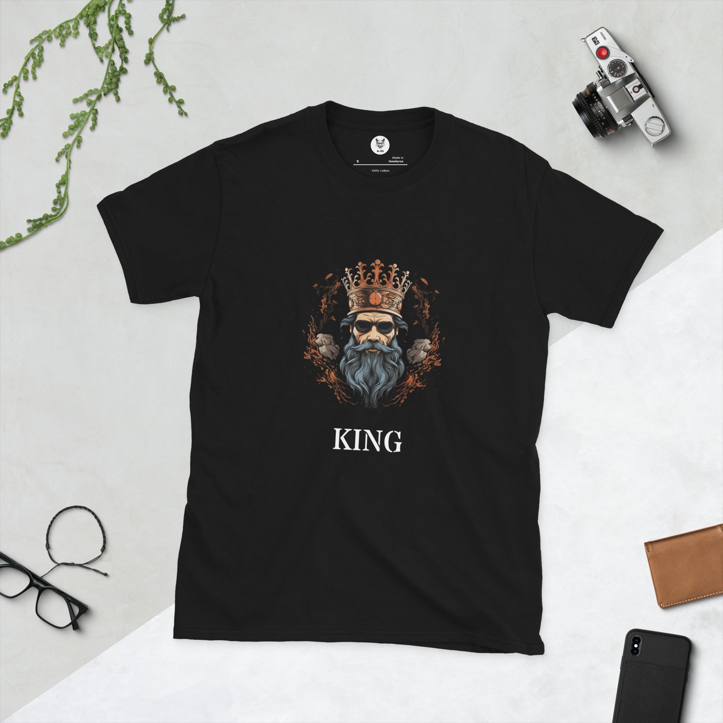 Koszulka unisex z krótkim rękawem „KING” ID: 244 (PREMIUM)