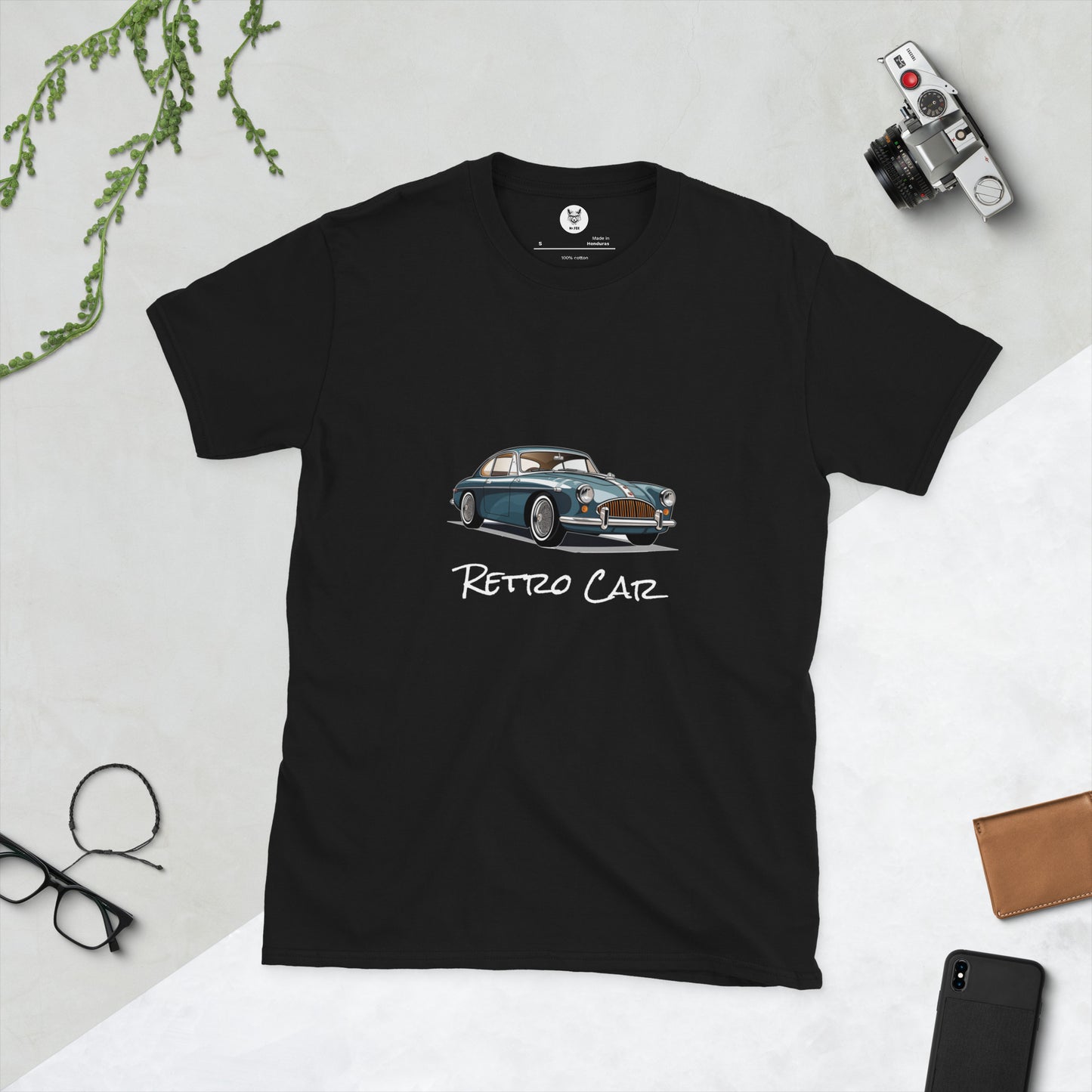 T-shirt unisex z krótkim rękawem „RETRO CAR” ID: 239 (PREMIUM)