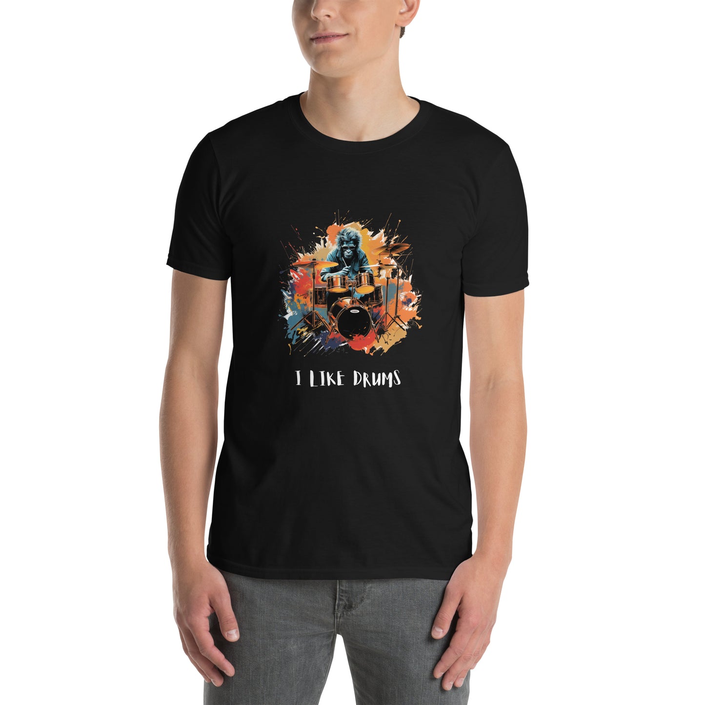 Koszulka unisex z krótkim rękawem „I like Drums” ID: 236 (PREMIUM)