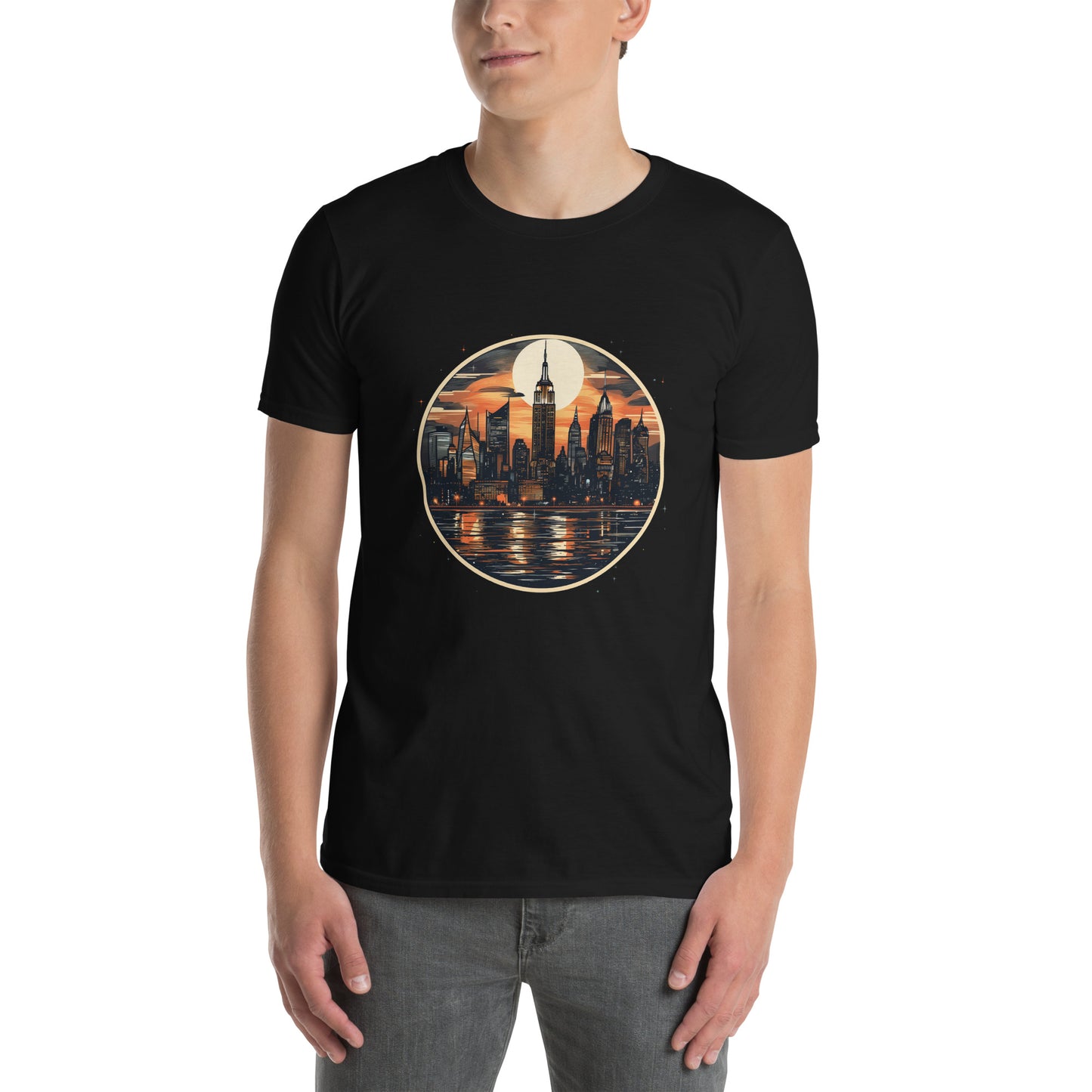 Koszulka unisex z krótkim rękawem „NIGHT CITY” ID: 201 (PREMIUM)