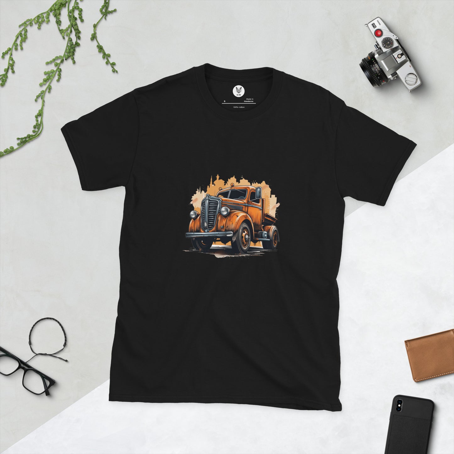 T-shirt unisex z krótkim rękawem „RETRO CAR” ID: 283 (PREMIUM)