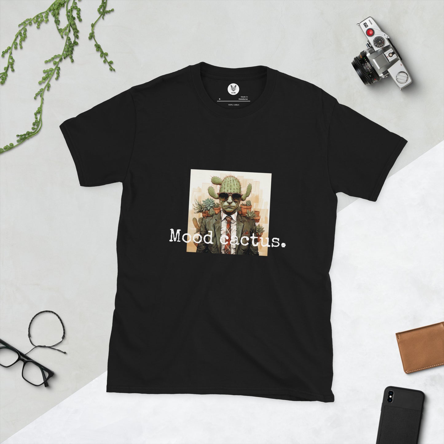 T-Shirt unisex z krótkim rękawem „MOOD CACTUS MEN” ID: 284 (PREMIUM)