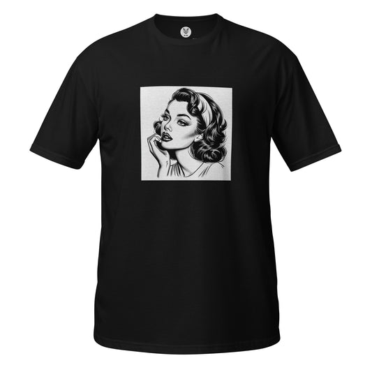 T-Shirt unisex z krótkim rękawem „RETRO GIRL” ID: 294 (PREMIUM)