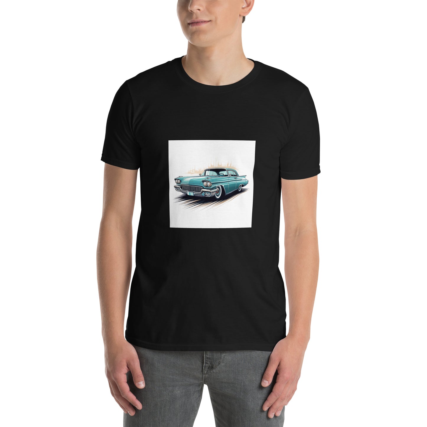 T-shirt unisex z krótkim rękawem „RETRO CAR” ID: 298 (PREMIUM)