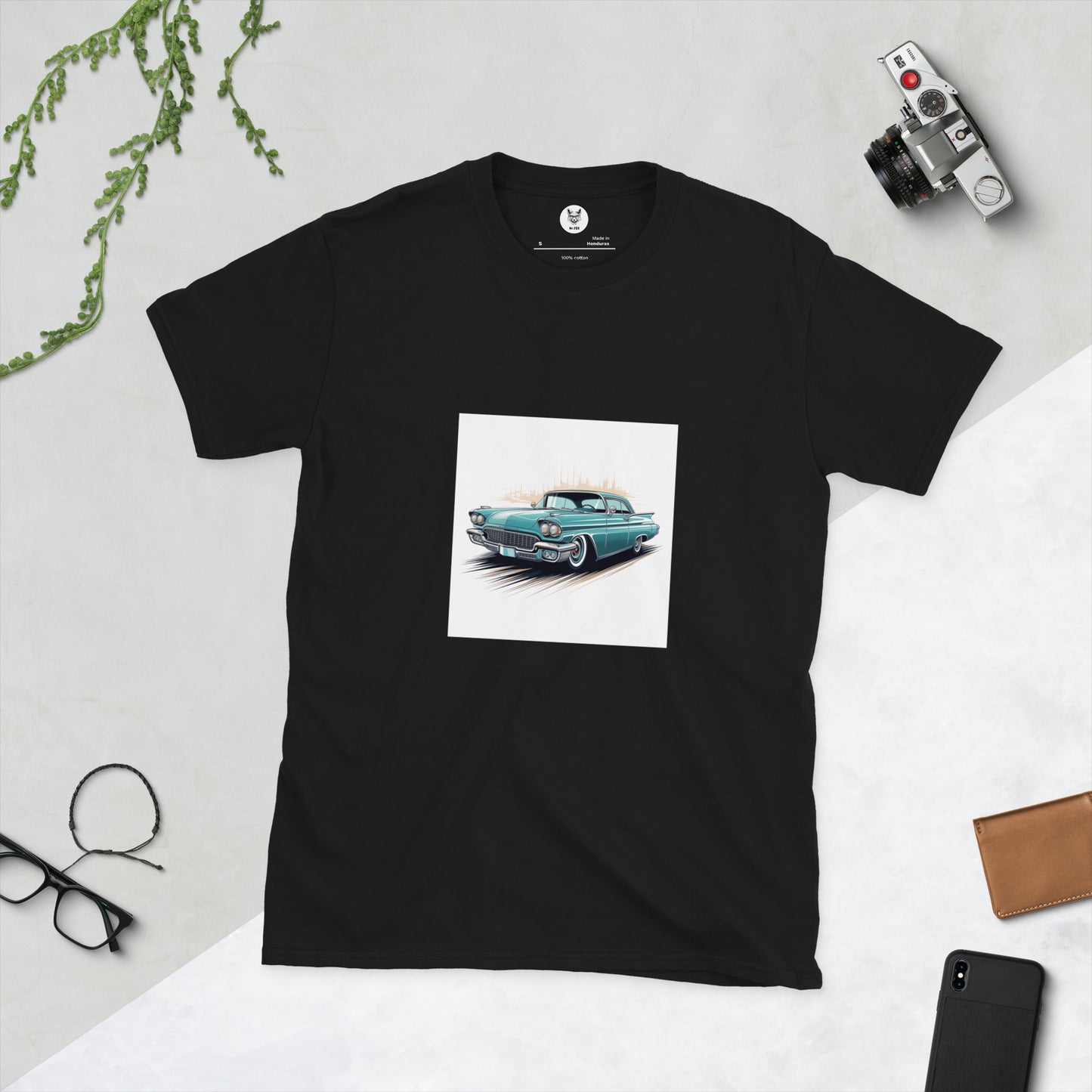 T-shirt unisex z krótkim rękawem „RETRO CAR” ID: 298 (PREMIUM)