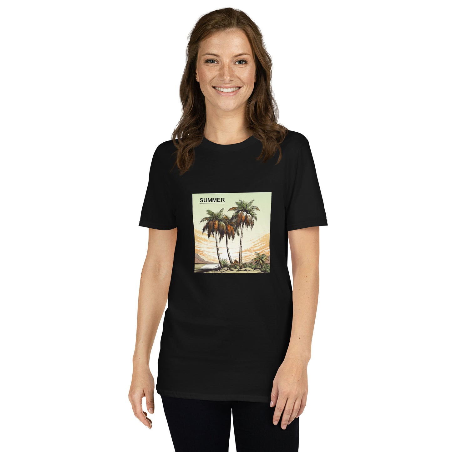 T-Shirt unisex z krótkim rękawem „PALMS SUMMER” ID: 303 (PREMIUM)