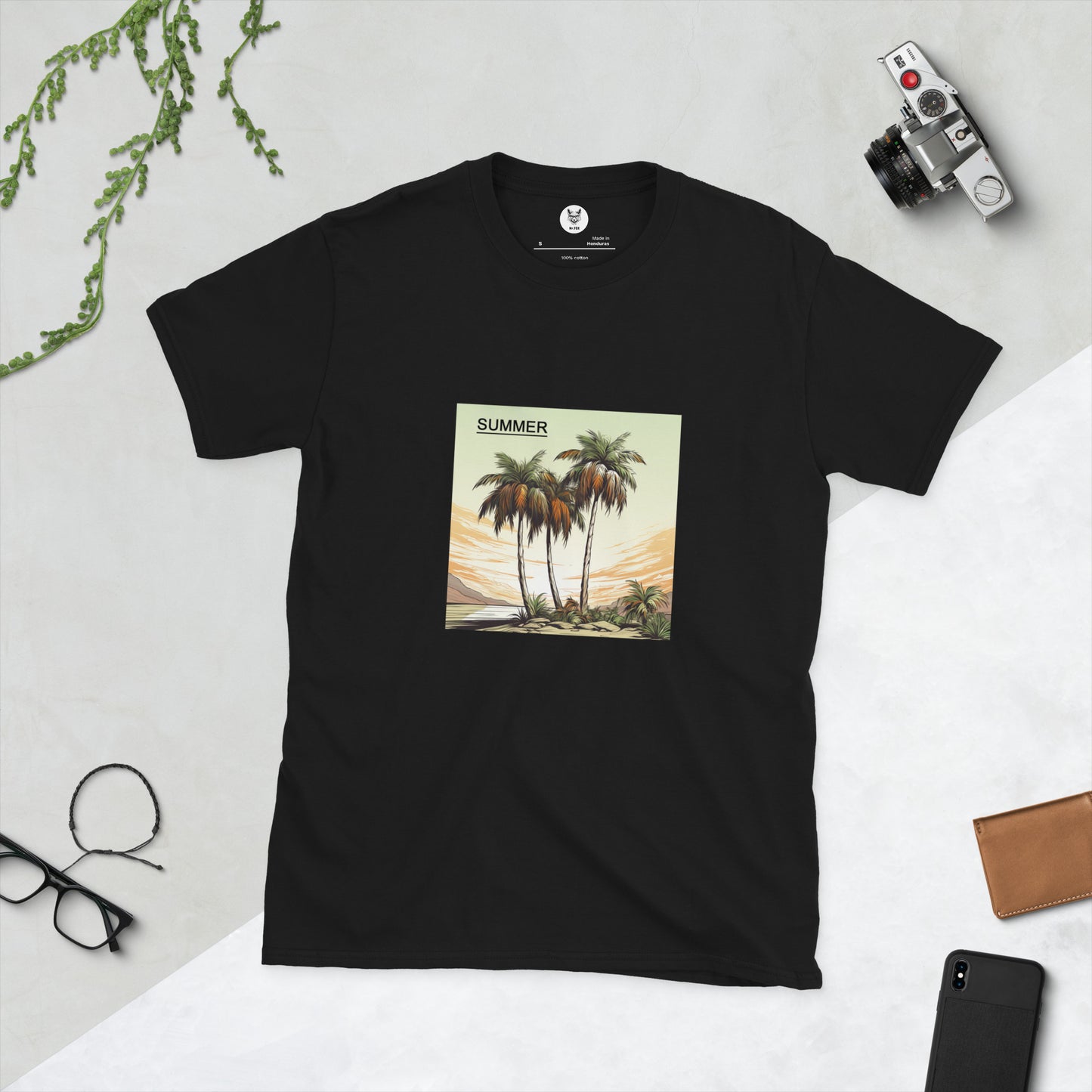 T-Shirt unisex z krótkim rękawem „PALMS SUMMER” ID: 303 (PREMIUM)