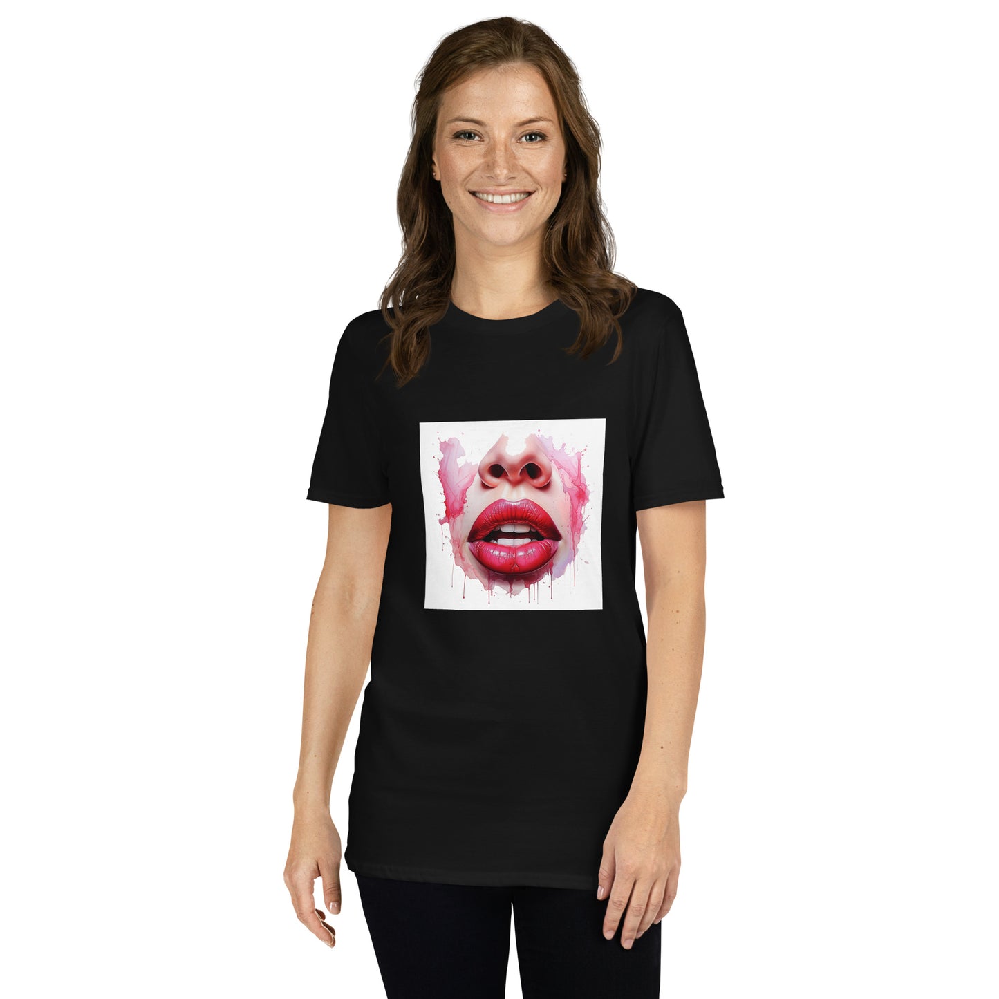 Koszulka unisex z krótkim rękawem „LIPS” ID: 310 (PREMIUM)