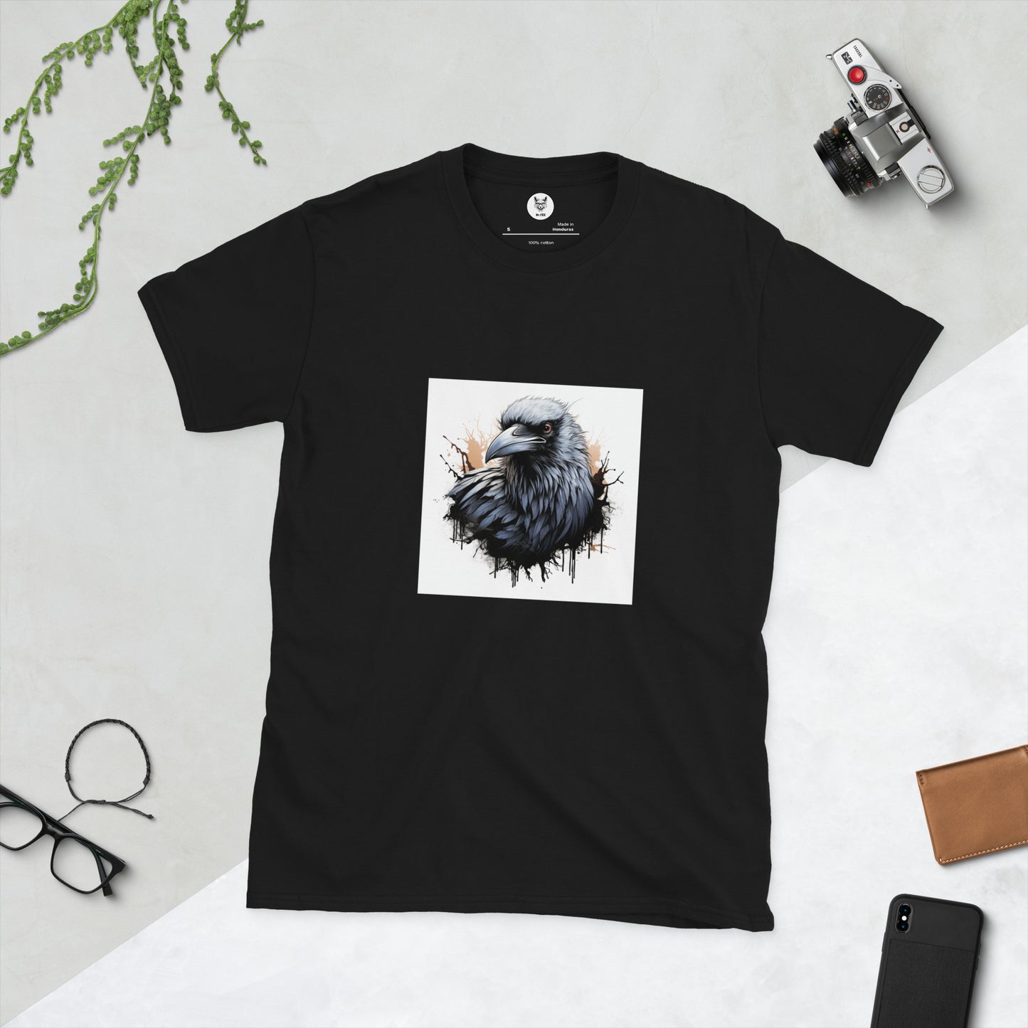 Koszulka unisex z krótkim rękawem "BIRD CROW" ID: 316 (PREMIUM)