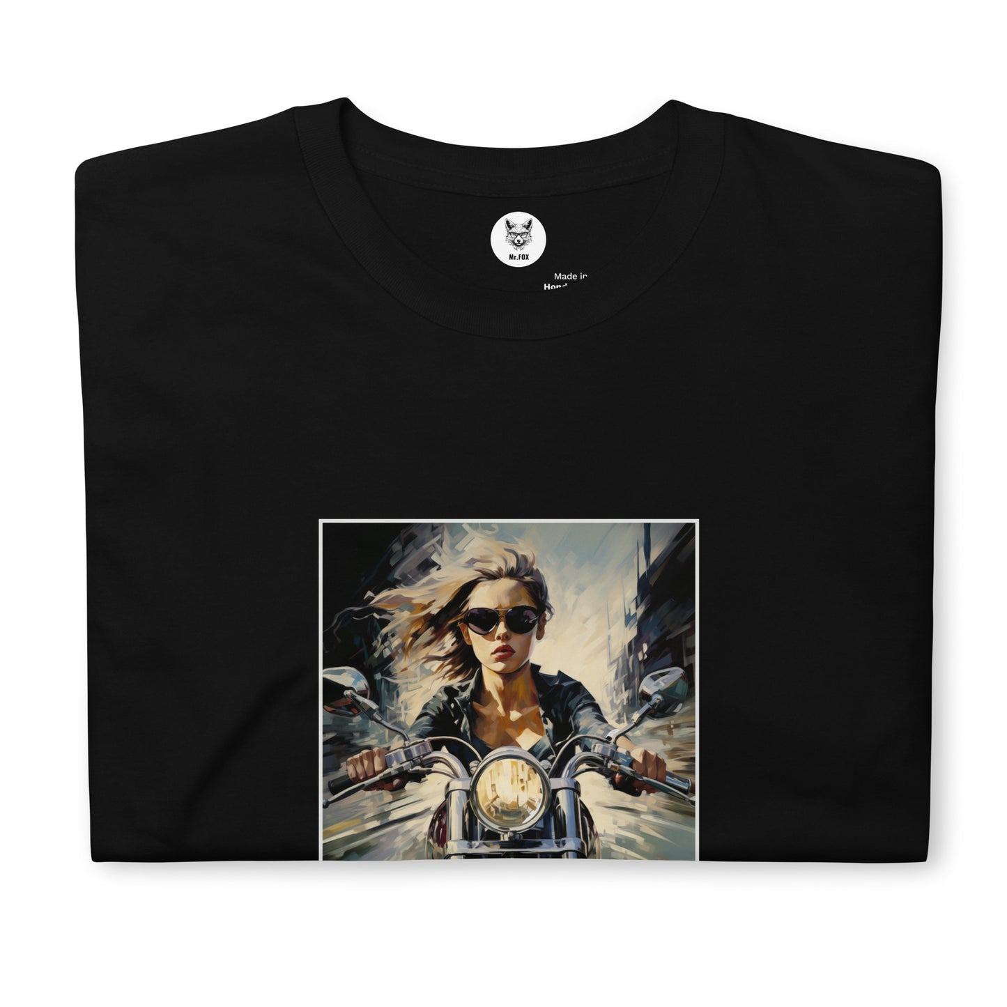 Short-Sleeve Unisex T-Shirt "BIKER GIRL" ID: 322 (PREMIUM)