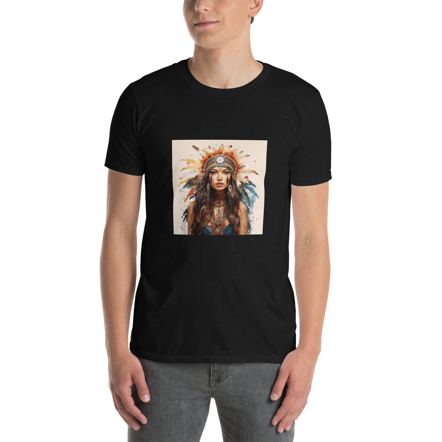 Koszulka unisex z krótkim rękawem „INDIAN” ID: 327 (PREMIUM)