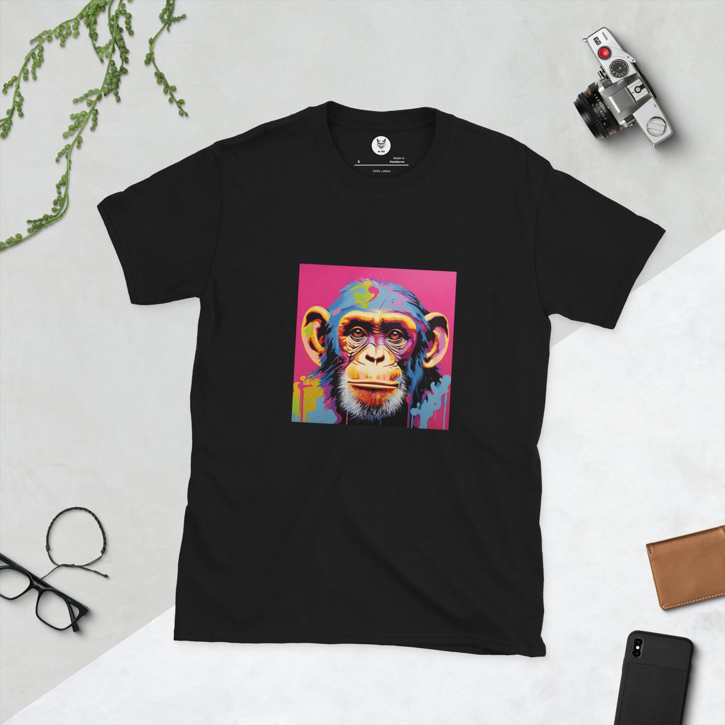 T-shirt unisex z krótkim rękawem „POP ART MONKEY” ID: 301 (PREMIUM)