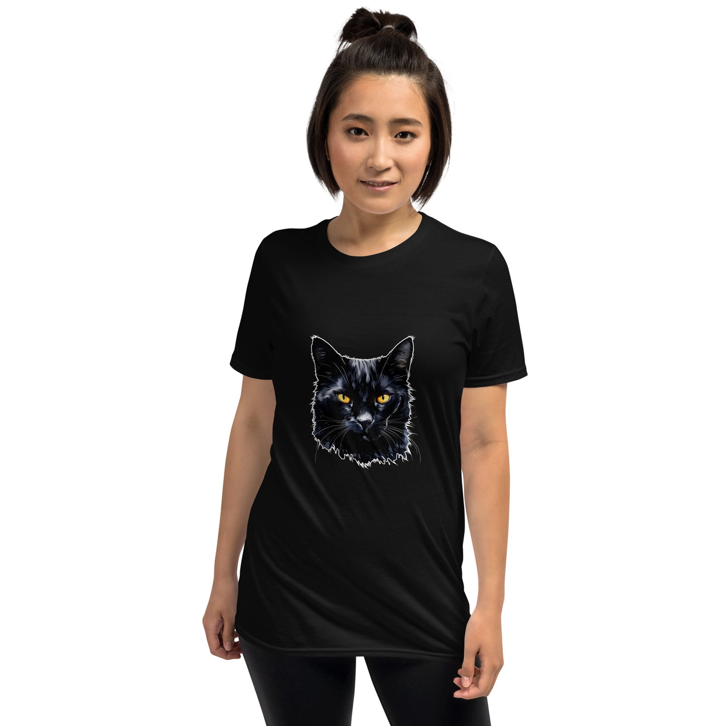 Short-Sleeve Unisex T-Shirt "BLACK CAT" id: 30 (PREMIUM)