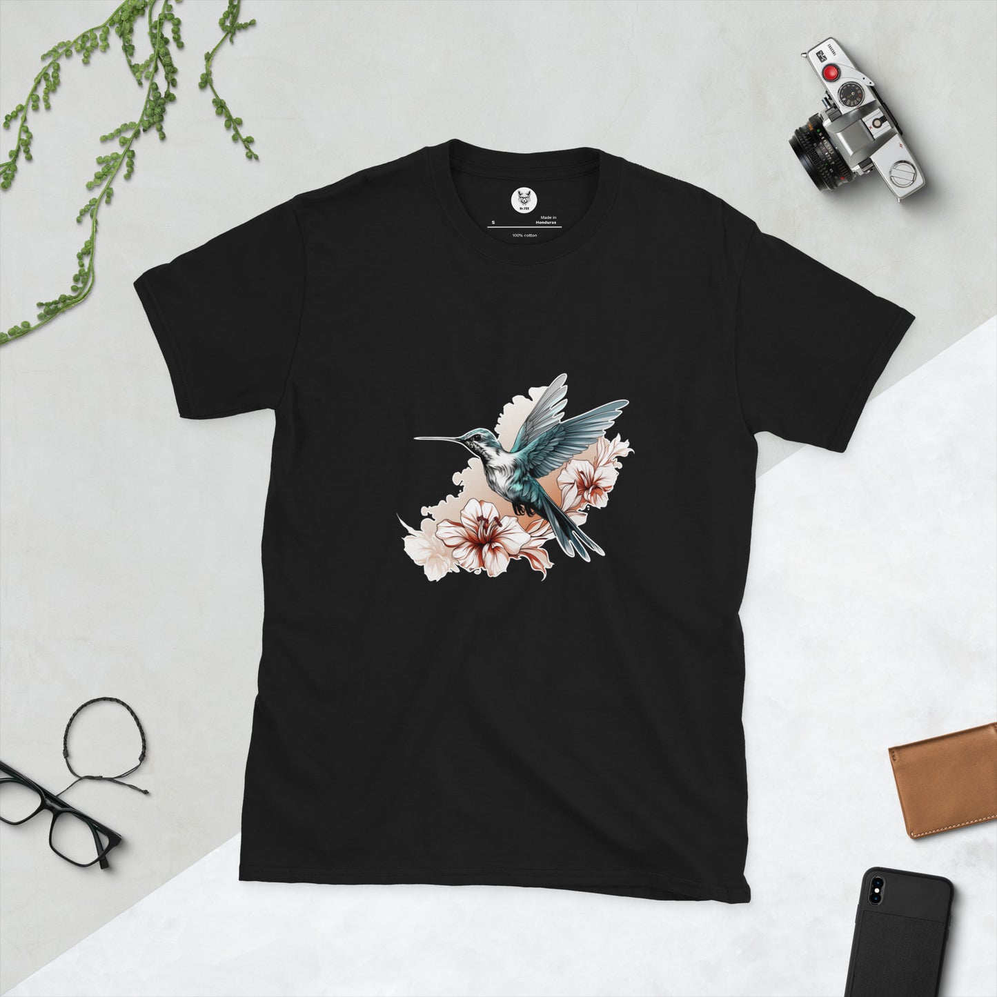 Koszulka unisex z krótkim rękawem „HUMMINGBRI” id: 67 (PREMIUM)