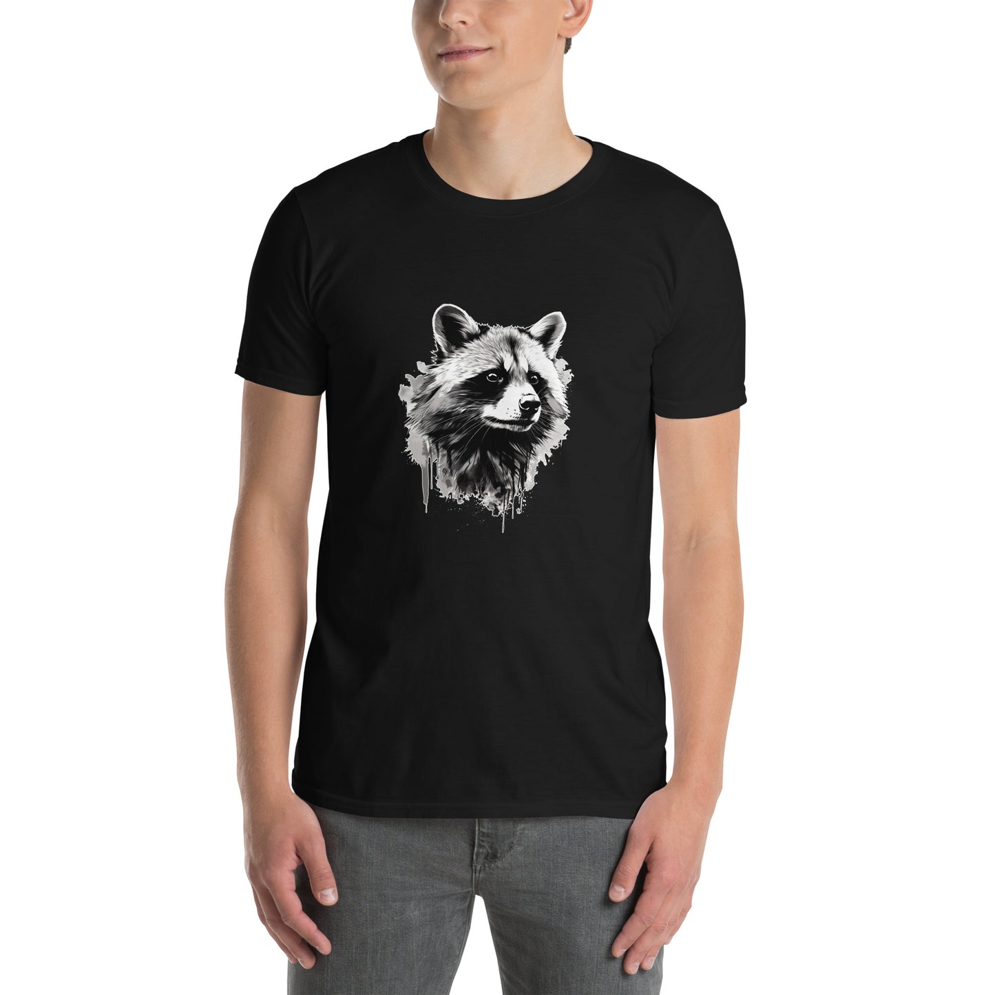 Koszulka unisex z krótkim rękawem „RACCOON” id: 78 (PREMIUM)