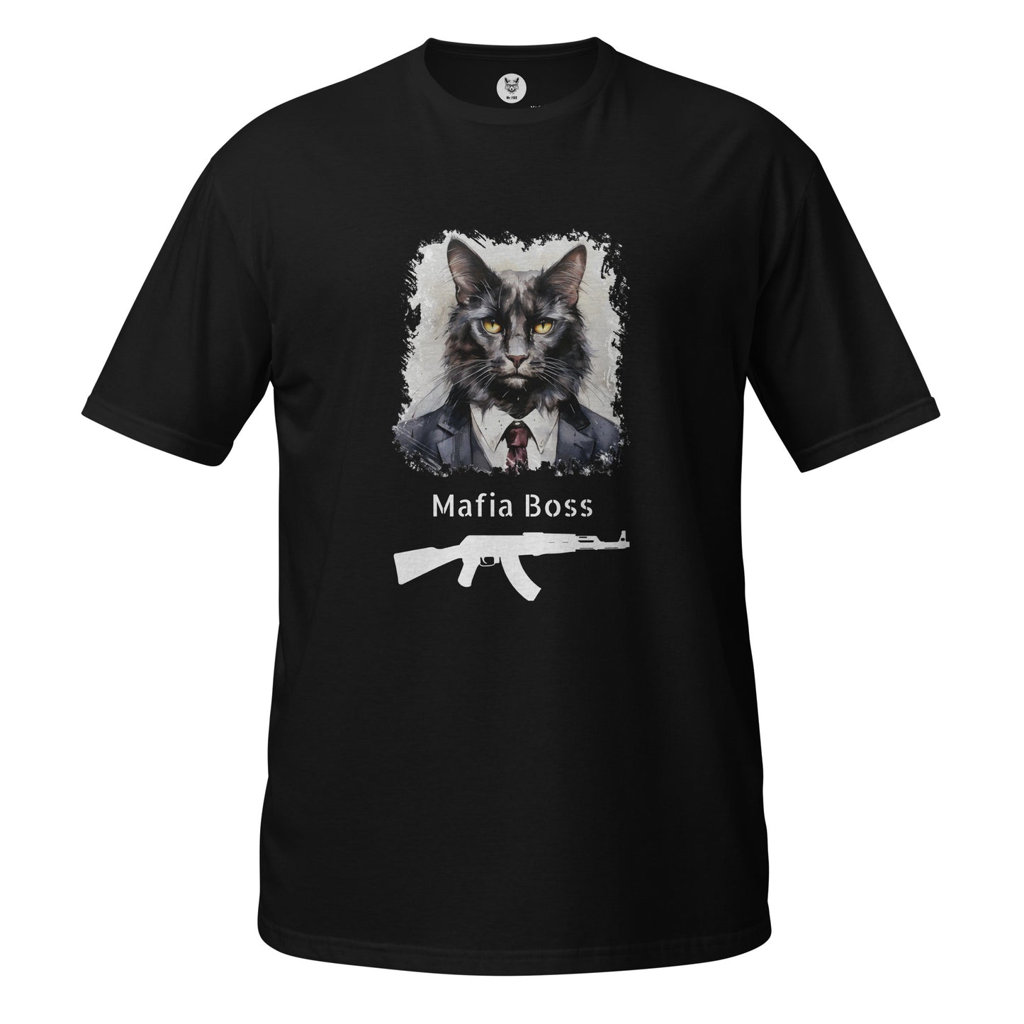 Koszulka unisex z krótkim rękawem "BLACK CAT MAFIA BOSS" ID: 113 (PREMIUM)