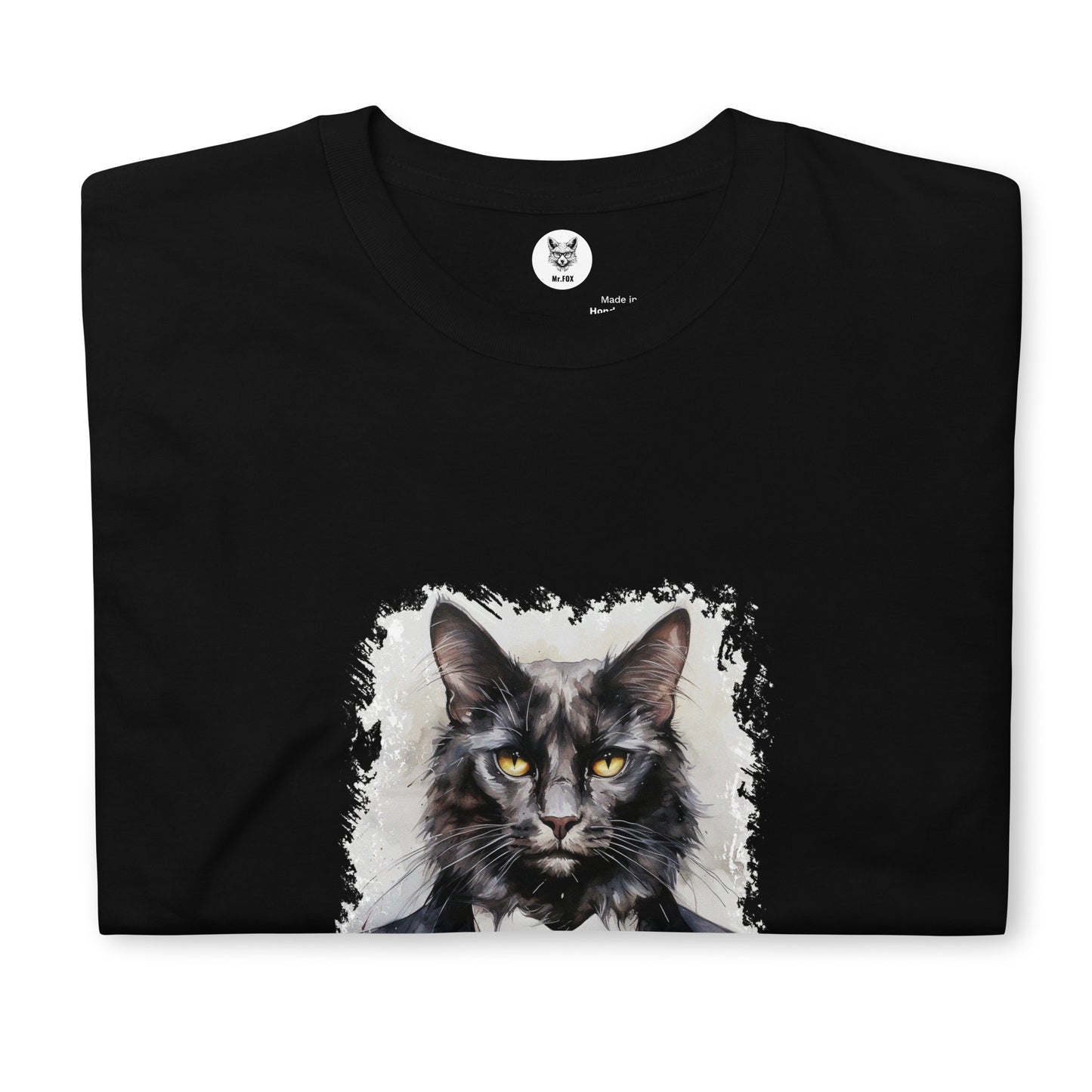 Short-Sleeve Unisex T-Shirt "BLACK CAT MAFIA BOSS" ID: 113 (PREMIUM)